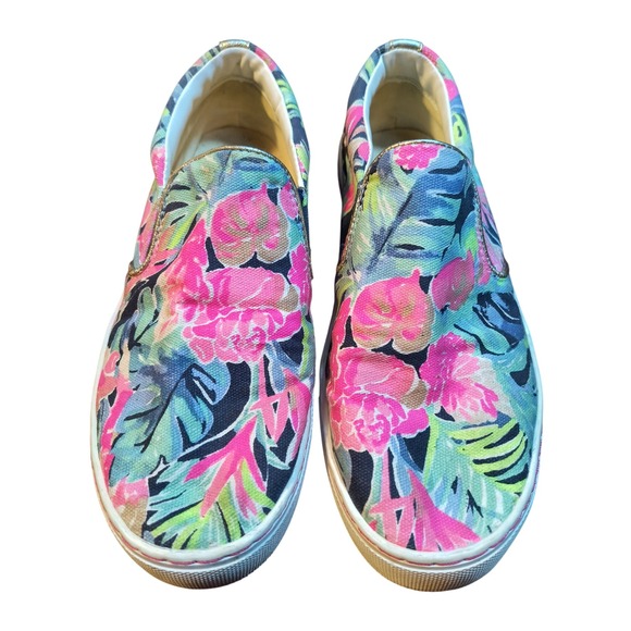 Lilly Pulitzer Julie  Floral Print Slip On Sneakers Women's Size 7 - Picture 1 of 7